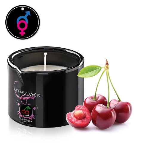 Bougie de massage goût Cerise - ALLUME-MOI by Voulez-Vous...