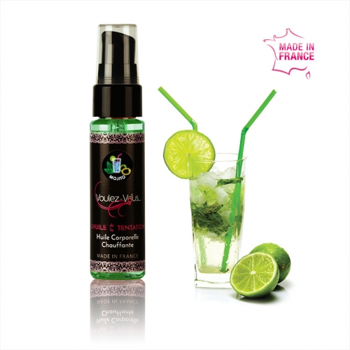 Huile de massage chauffante et gourmande Mojito