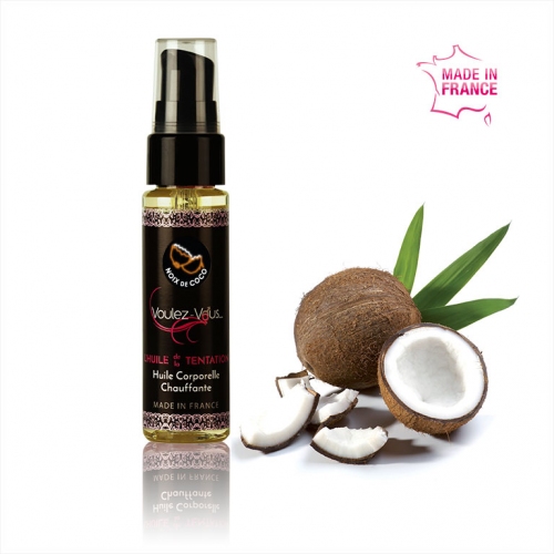 Huile de massage chauffante et gourmande Noix de Coco