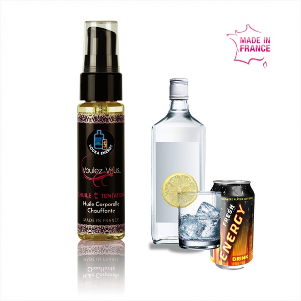 Huile de massage chauffante et gourmande Vodka Energy