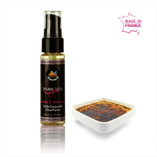 Huile de massage chauffante et gourmande Crème Brulée