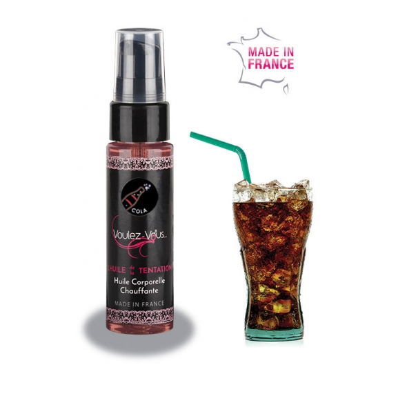 Huile de massage chauffante et gourmande Cola