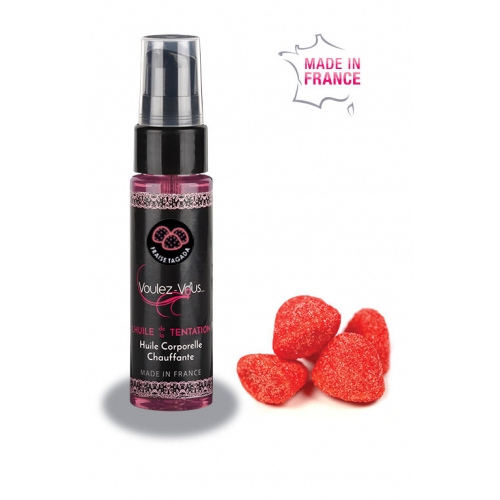 Huile de massage chauffante et gourmande Tagada
